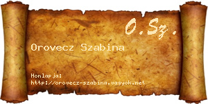 Orovecz Szabina névjegykártya